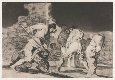 Die Sprichwörter: Die Torheit der Wut von Francisco de Goya