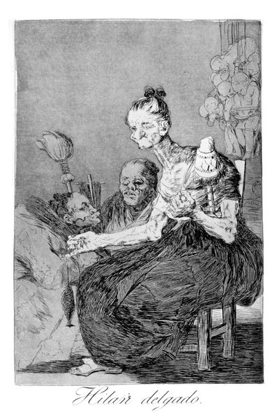 Sie spinnen fein, 1799 von Francisco de Goya