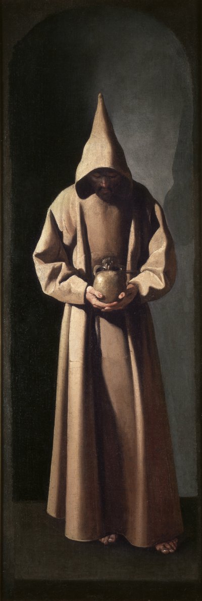 St. Franziskus, der einen Schädel betrachtet von Francisco de Zurbaran