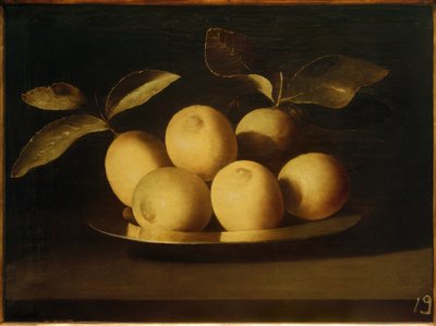 Zitronen auf einem Silberteller von Francisco de Zurbaran