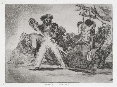 Das ist zu viel! (Fuerte cosa es!) aus der Serie Die Schrecken des Krieges (Los Desastres de la Guerra) von Francisco de Goya