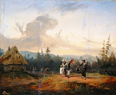Streit mit dem jüdischen Kaufmann, 1853 von Franciszek Kostrzewski
