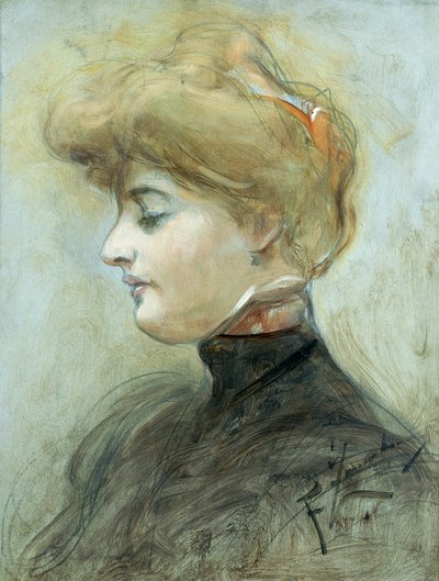 Kopf einer blonden Frau, ca. 1895 von Franciszek Zmurko