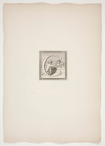 C-Monogramm mit Putti von Francois Chauveau