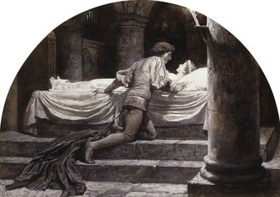 Szenen aus Romeo und Julia: Das Grab von Frank Dicksee