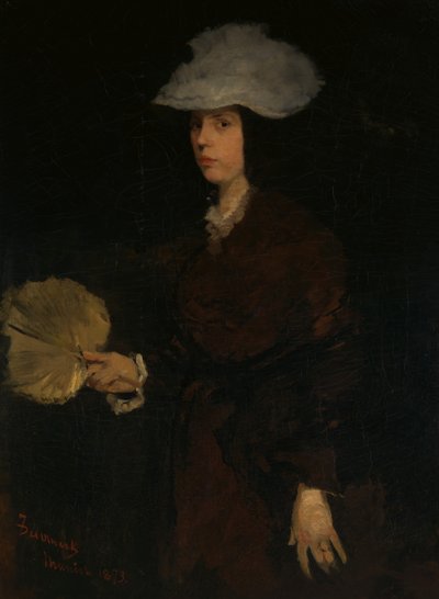 Dame mit Fächer, 1873 von Frank Duveneck