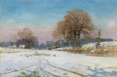 Schafe hüten im Winter von Frank Hind