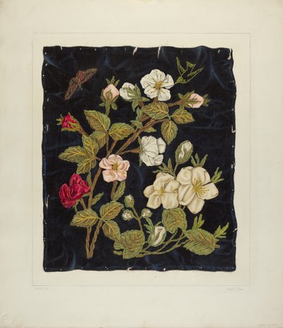 Handgemachte Blumen auf Schwarz von Frank J. Mace