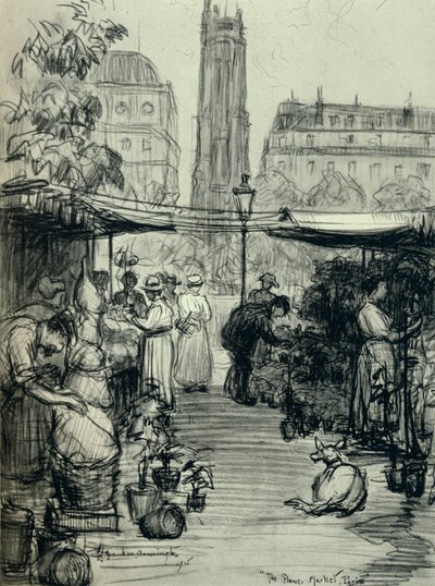 Der Blumenmarkt, 1915 von Frank Milton Armington