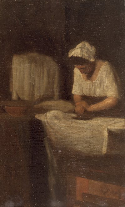 Eine Frau bügelt, Die Wäscherin, ca. 1850 von François Bonvin