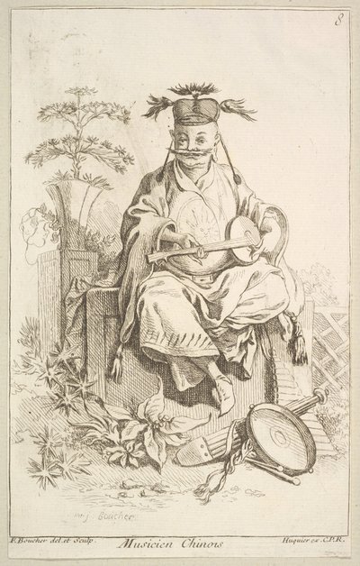 Chinesischer Musiker, 1738-45 von François Boucher