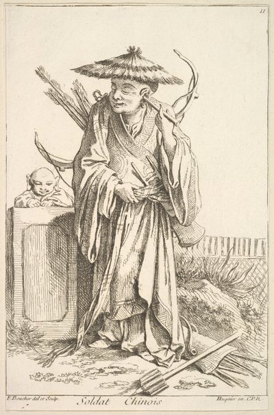 Chinesischer Soldat, 1738-45 von François Boucher