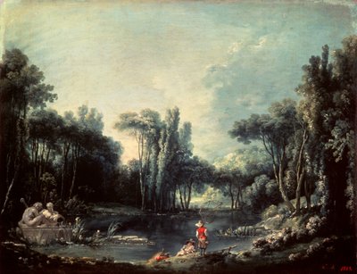 Landschaft mit Teich, 1746 von François Boucher
