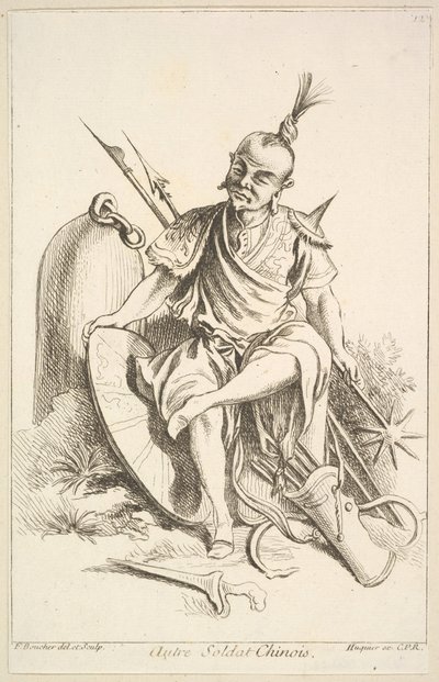 Anderer chinesischer Soldat, 1738-45 von François Boucher