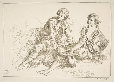 Blatt mit Skizzen, 1753 von François Boucher