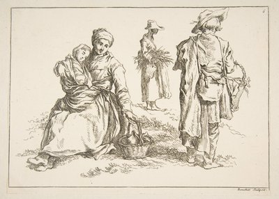 Blatt mit Skizzen, 1753 von François Boucher