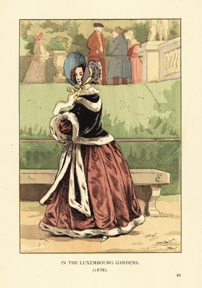 Modische Frau in den Luxemburger Gärten von François Courboin