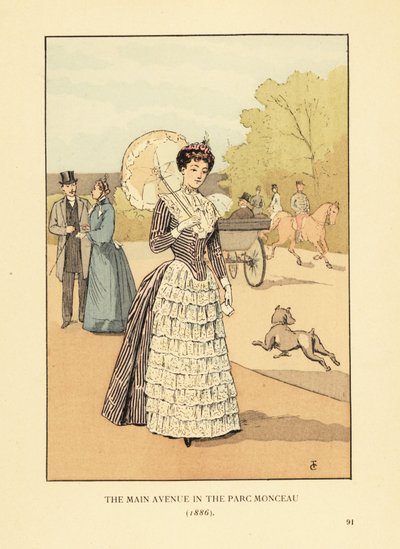 Die Hauptallee im Parc Monceau von François Courboin