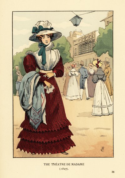 Frau vor dem Théâtre du Gymnase, Paris von François Courboin
