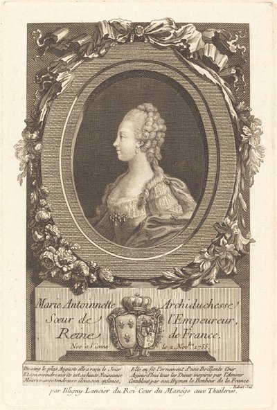 Marie-Antoinette von François Hubert after Honore Thomas Bligny