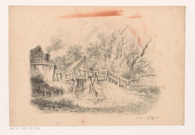 Landschaft mit Brücke von François Joseph Pfeiffer (II)