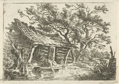 Landschaft mit einer Bauernscheune von François Joseph Pfeiffer (II)