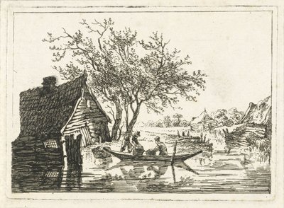 Flusslandschaft mit Bauernhof von François Joseph Pfeiffer (II)