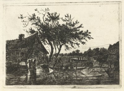 Flusslandschaft mit Bauernhof von François Joseph Pfeiffer (II)