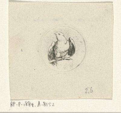 Vogel auf einem Baumzweig von François de Maleck