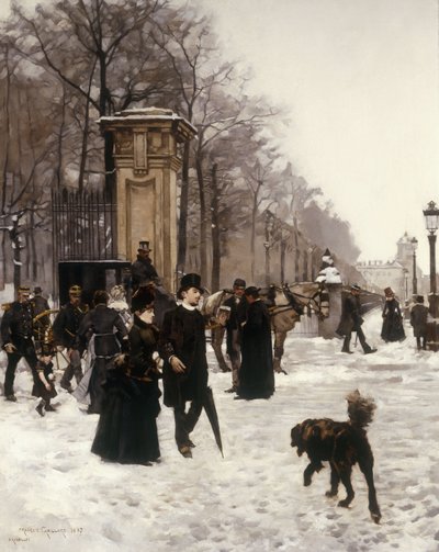 Spaziergang an einem Wintertag, Brüssel von Frans Gaillard