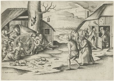 Maria und Josef bei einer Herberge von Frans Huys