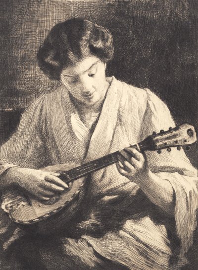 Mandolinspielende Dame von Frans Schwartz