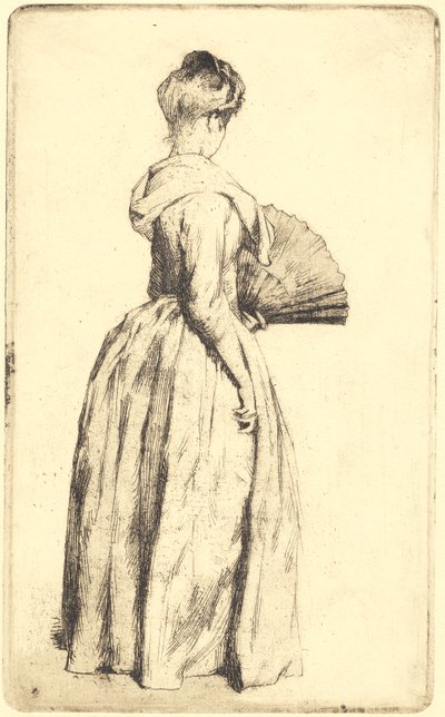 Stehende Dame mit einem Fächer von Frans Schwartz