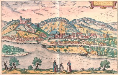 Bratislava = Pressburg, Slowakei (Gravur) von Franz Hogenberg