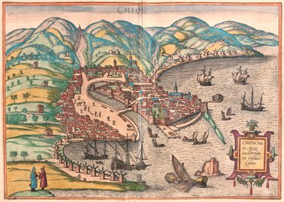 Chios oder Chio, Griechenland (Gravur) von Franz Hogenberg