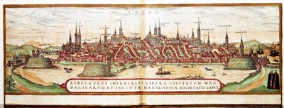 Karte von Lübeck von Franz Hogenberg