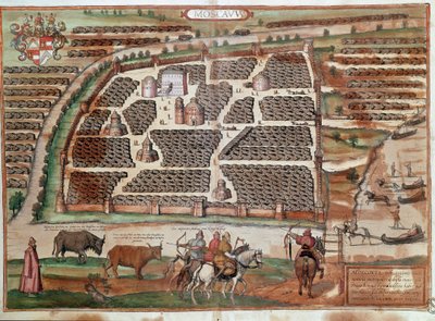 Karte von Moskau (Gravur) von Franz Hogenberg