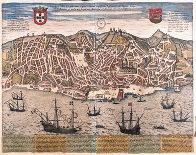 Ansicht von Lissabon, Portugal (Gravur) von Franz Hogenberg