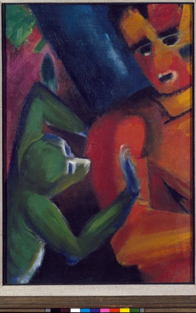 Ein Mann und ein kleiner Affe von Franz Marc