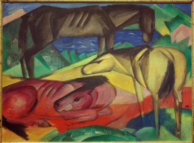 Drei Pferde II von Franz Marc