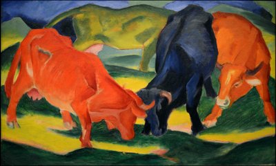 Kämpfende Kühe, 1911 von Franz Marc