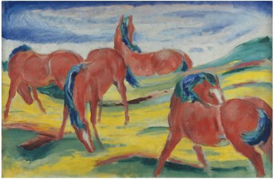 Weidende Pferde III, 1910 von Franz Marc