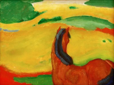 Pferd in der Landschaft von Franz Marc
