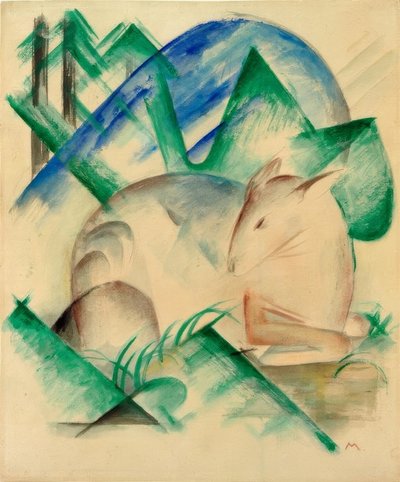 Rotes Reh (Schlafendes Reh) von Franz Marc
