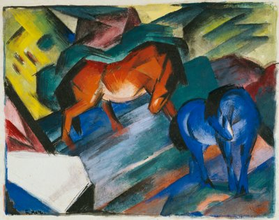 Rotes und blaues Pferd von Franz Marc