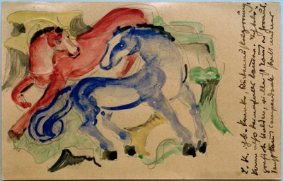 Rotes und blaues Pferd von Franz Marc