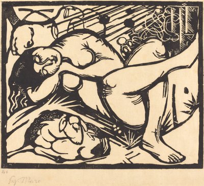 Schlafende Hirtin, 1912 von Franz Marc