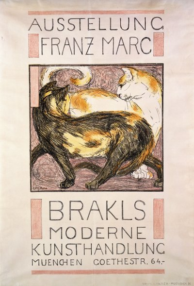 Zwei Katzen, 1909-10 von Franz Marc
