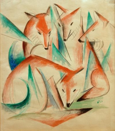 Vier Füchse von Franz Marc