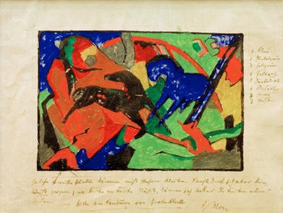 Zwei Pferde von Franz Marc